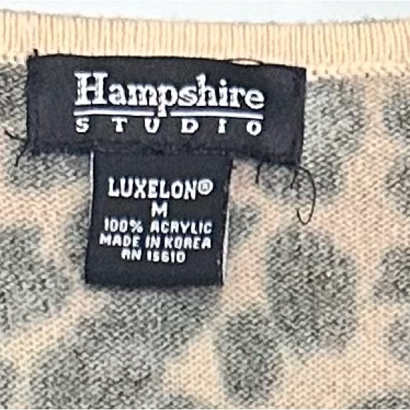 Hampshire Studio Lúxelon Panther  / Animal Print Women’s Sweater Size  M - Picture 5 of 9